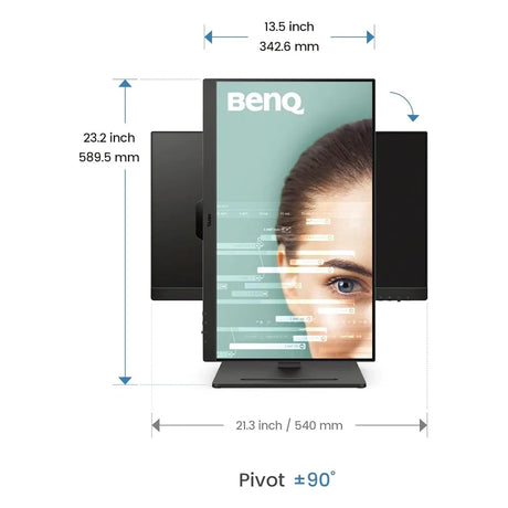 BENQ GW2490T Eye-Care Monitor, 24" FHD (1920 x 1080) Resolution, 100Hz, Anti-glare, 5ms Response Time, HDMI, DP, Fully Adjustable Stand, 1 Year Warranty | GW2490T