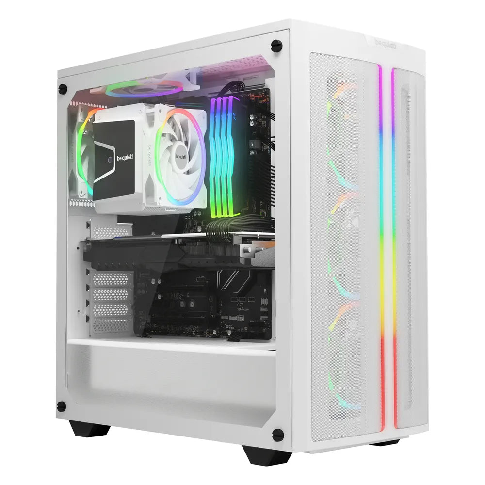 Be Quiet! Light Wings 120mm PWM Case Fans, Pack Of 3, Rifle Bearing, 120mm Fan Size, 2500 rpm Fan Speed, Addressable RGB LED Lighting, White, 1 Year Warranty | BL101