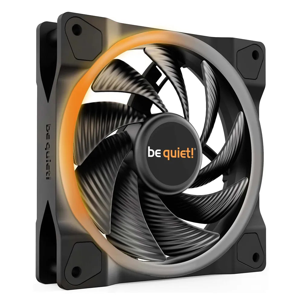 Be Quiet! Light Wings 120mm PWM High-Speed Case Fan, Rifle Bearing, 120mm Fan Size, 2500 rpm Fan Speed, Addressable RGB LED Lighting, Black, 1 Year Warranty | BL073