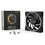 Be Quiet! Light Wings 140mm PWM High-Speed Case Fan, Rifle Bearing, 140mm Fan Size, 2200 rpm Fan Speed, Addressable RGB LED Lighting, Black, 1 Year Warranty | BL075