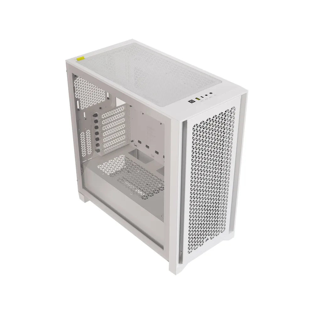 Corsair iCUE 4000D R GB AIRFLOW Mid-Tower ATX Case, Tempered Glass Side Window, 3 x AF120 R GB Elite Fans, 360mm GPU Support, USB 3.2 Gen 2, White, 1 Year Warranty | CC-9011241-WW