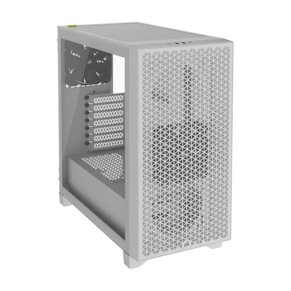 Corsair 3000D AIRFLOW Mid-Tower ATX Case, Tempered Glass Side Window, 2 x SP120 Fans, 360mm GPU Support, USB 3.2 Gen 1, White, 1 Year Warranty | CC-9011252-WW