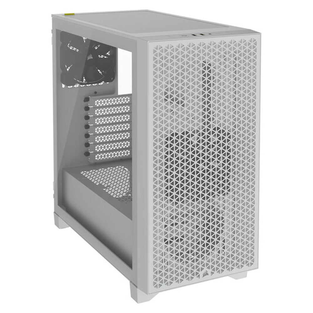 Corsair 3000D AIRFLOW Mid-Tower ATX Case, Tempered Glass Side Window, 2 x SP120 Fans, 360mm GPU Support, USB 3.2 Gen 1, White, 1 Year Warranty | CC-9011252-WW