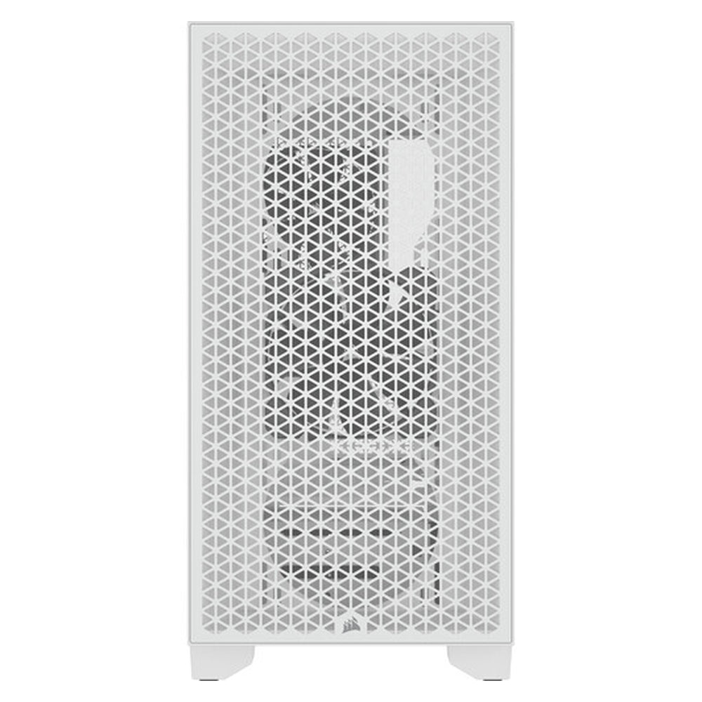 Corsair 3000D AIRFLOW Mid-Tower ATX Case, Tempered Glass Side Window, 2 x SP120 Fans, 360mm GPU Support, USB 3.2 Gen 1, White, 1 Year Warranty | CC-9011252-WW