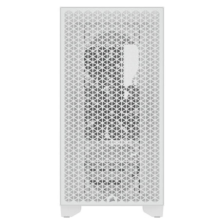 Corsair 3000D AIRFLOW Mid-Tower ATX Case, Tempered Glass Side Window, 2 x SP120 Fans, 360mm GPU Support, USB 3.2 Gen 1, White, 1 Year Warranty | CC-9011252-WW