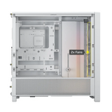 Corsair FRAME 4000D RS AR GB Modular Mid-Tower ATX Case, Tempered Glass Side Window, 3 x RS120 AR GB Performance Fans, 360mm GPU Support, USB 3.2 Gen 2, GPU Anti-Sag Stabilization Arm Included, White, 1 Year Warranty | CC-9011297-WW