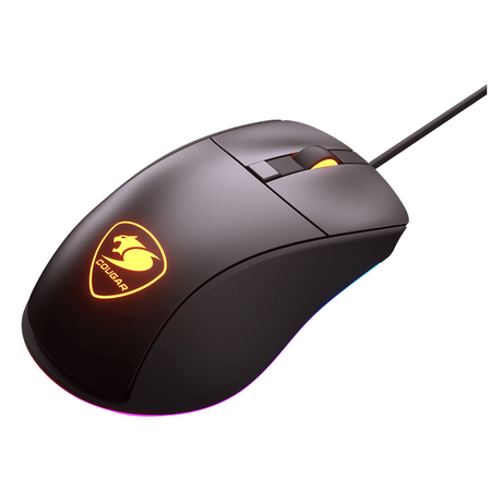 Cougar Surpassion ST Optical Wired R GB Gaming Mouse, 3200 DPI PixArt PMW3325 Optical Gaming sensor, 1000 Hz Polling Rate, Mechanical Gaming Switch, 6 x Buttons, Ergonomic, Right-Handed Design, Black, 1 Year Warranty | CGR-SURPASSION-ST