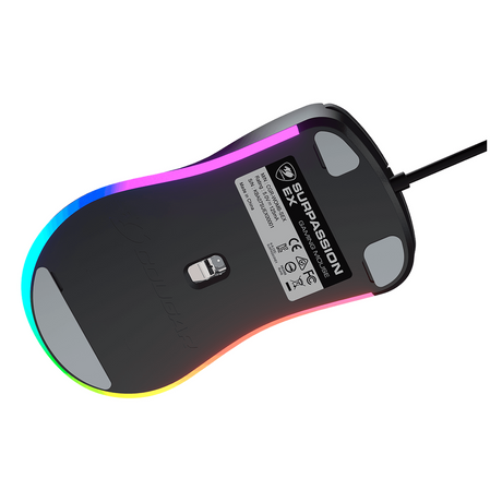 Cougar Surpassion Optical Wired R GB Gaming Mouse, 6400 DPI PAW3309 Optical Gaming sensor, 1000 Hz Polling Rate, 20M Gaming Switch, 6 Programmable Buttons, Ergonomic, Right-Handed Design, Black, 1 Year Warranty | CGR-WOMB-SUR