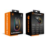 Cougar Surpassion Optical Wired R GB Gaming Mouse, 6400 DPI PAW3309 Optical Gaming sensor, 1000 Hz Polling Rate, 20M Gaming Switch, 6 Programmable Buttons, Ergonomic, Right-Handed Design, Black, 1 Year Warranty | CGR-WOMB-SUR