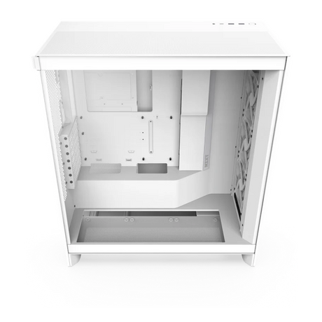 NZXT H7 Flow R GB ATX Mid-Tower Airflow Case, Ultra Clear Tempered Glass Side Window, F360 R GB Core Fan Included, Full-Size GPU Support, USB 3.2 Gen2x2, Tool-Free Access, White, 1 Year Warranty | CM-H72FW-R1