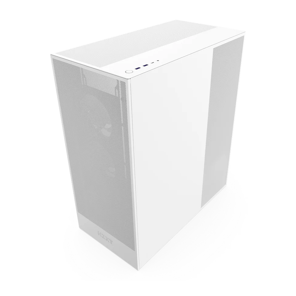 NZXT H7 Flow R GB ATX Mid-Tower Airflow Case, Ultra Clear Tempered Glass Side Window, F360 R GB Core Fan Included, Full-Size GPU Support, USB 3.2 Gen2x2, Tool-Free Access, White, 1 Year Warranty | CM-H72FW-R1
