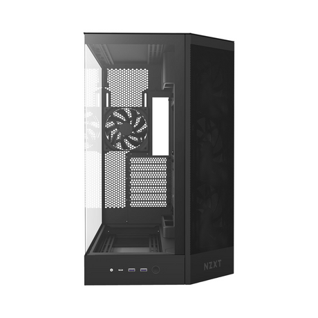 NZXT H9 Flow Large Dual-Chamber Mid-Tower ATX Airflow Case, Dark Tinted Tempered Glass Side Window, 3 x F140Q (CV) Fans, 1 x F120Q (CV) Fan, Full-Size GPU Support, USB 3.2 Gen2x2, White, 1 Year Warranty | CM-H92FB-01