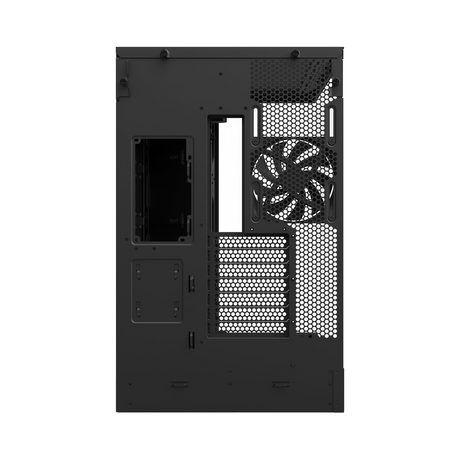 NZXT H9 Flow R GB+ Large Dual-Chamber Mid-Tower ATX Airflow Case, Dark Tinted Tempered Glass Side Window, 2 x F420 R GB Core single-frame Fans, 1 x F120 R GB Core (CV) Fan, Full-Size GPU Support, USB 3.2 Gen2x2, NZXT Control Hub Included, Black, 1 Year