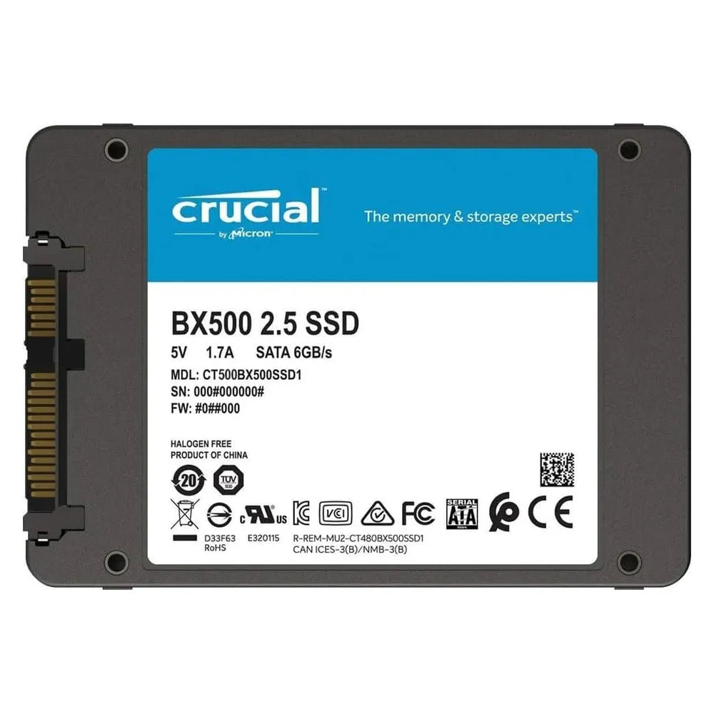 Crucial BX500 500 GB 3D NAND SATA 2.5-inch SSD, 1 Year Warranty | CT500BX500SSD1