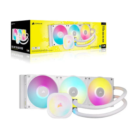 Corsair iCUE LINK TITAN 360 RX RGB AIO Liquid Cooler, Supports Intel, AMD Sockets, White, 1 Year Warranty | CW-9061021-WW