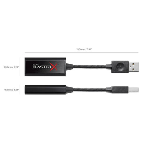 Creative Sound BlasterX G1 7.1 Portable Sound Card, Headphone Amplifier, BlasterX Acoustic Engine Pro, USB-A, 1 Year Warranty | CL-SB-G1
