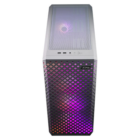 XPG Defender Pro Mid-Tower E-ATX PC Case, Tempered Glass Side Panel With Mesh Panel Design, 3 x XPG VENTO AR GB 120mm Fans, 400mm GPU Support, USB 3.0, White, 1 Year Warranty | DEFENDERPRO-WHCWW