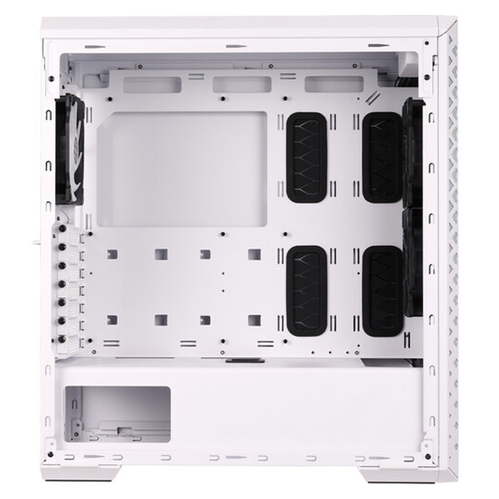 XPG Defender Pro Mid-Tower E-ATX PC Case, Tempered Glass Side Panel With Mesh Panel Design, 3 x XPG VENTO AR GB 120mm Fans, 400mm GPU Support, USB 3.0, White, 1 Year Warranty | DEFENDERPRO-WHCWW
