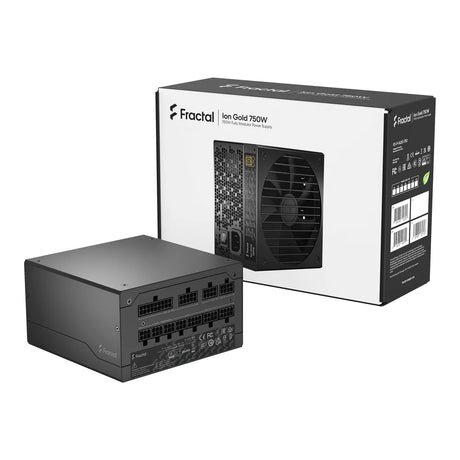 Fractal Design Ion 80 Plus Gold Power Supply, 750W, Fully Modular, ATX, Black, 1 Year Warranty | FD-P-IA2G-750