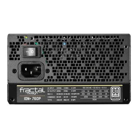 Fractal Design Ion+ 80 Plus Platinum Power Supply, 760W, Fully Modular, ATX, Black, 1 Year Warranty | FD-PSU-IONP-760P-BK-U