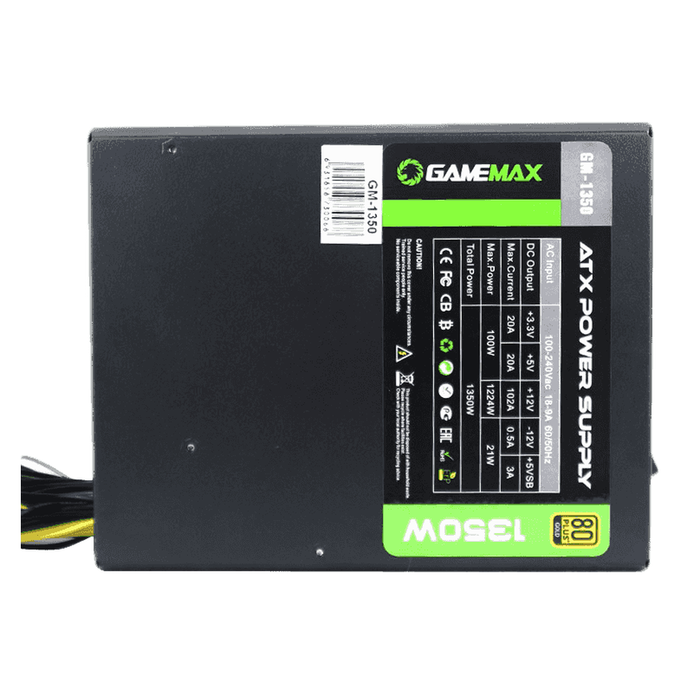 POWER SUPPLY 1350W GAMEMAX GM1350 MINING 80+ GOLD | GM-GM1350-MINING