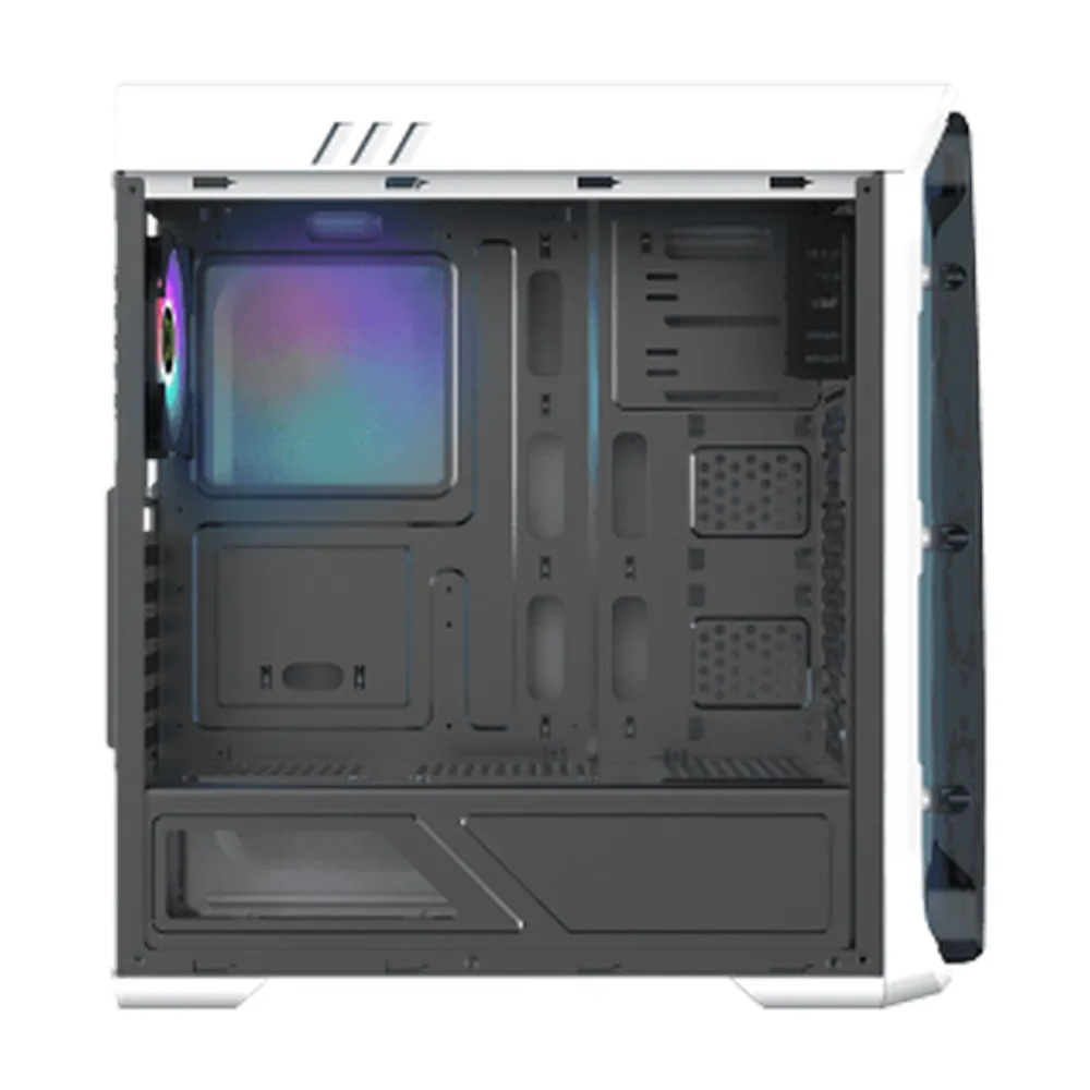 Gamemax Starlight FR GB ATX PC Case, Front & Side Polymethyl Methacrylate (PMMA) Panel, 4 x 120mm FR GB Fans, 360mm GPU Support, USB 3.0, White, 1 Year Warranty | GM-STARLIGHT-FR GB-WT