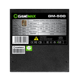 POWER SUPPLY 500W GAMEMAX GM500, BRONZE | GM-GM500-BR