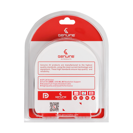 Genuine DP To DP (Display Port) Cable, Version 1.4, Supports 8K, Cable Length 3M, 1 Year Warranty | GN-DP3M1.4V