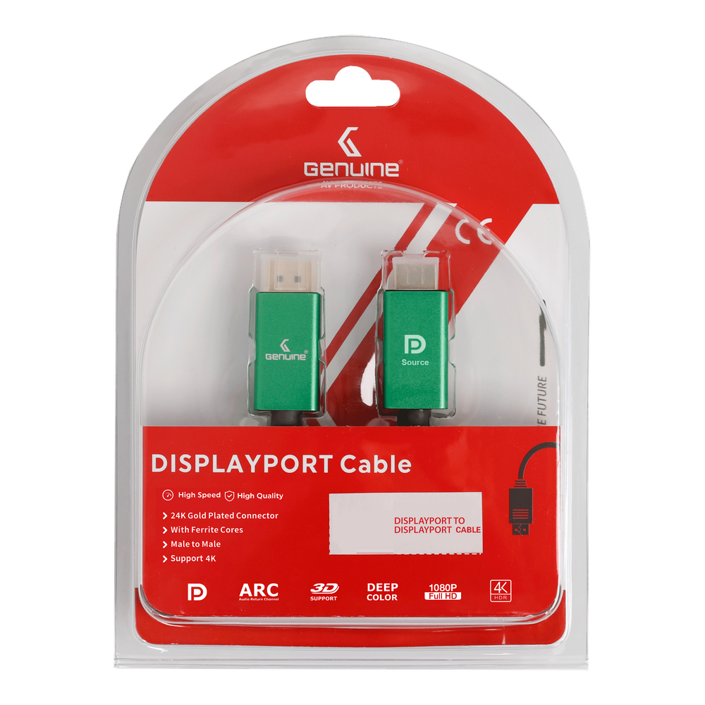 Genuine DP To DP AOC Fiber Optic Cable, Version 1.2, Cable Length 10M, Supports 4K@60Hz, 1 Year Warranty | GN-DPFO100M