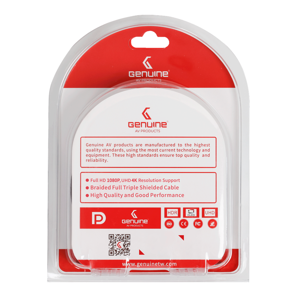 Genuine DP To DP AOC Fiber Optic Cable, Version 1.2, Cable Length 10M, Supports 4K@60Hz, 1 Year Warranty | GN-DPFO100M