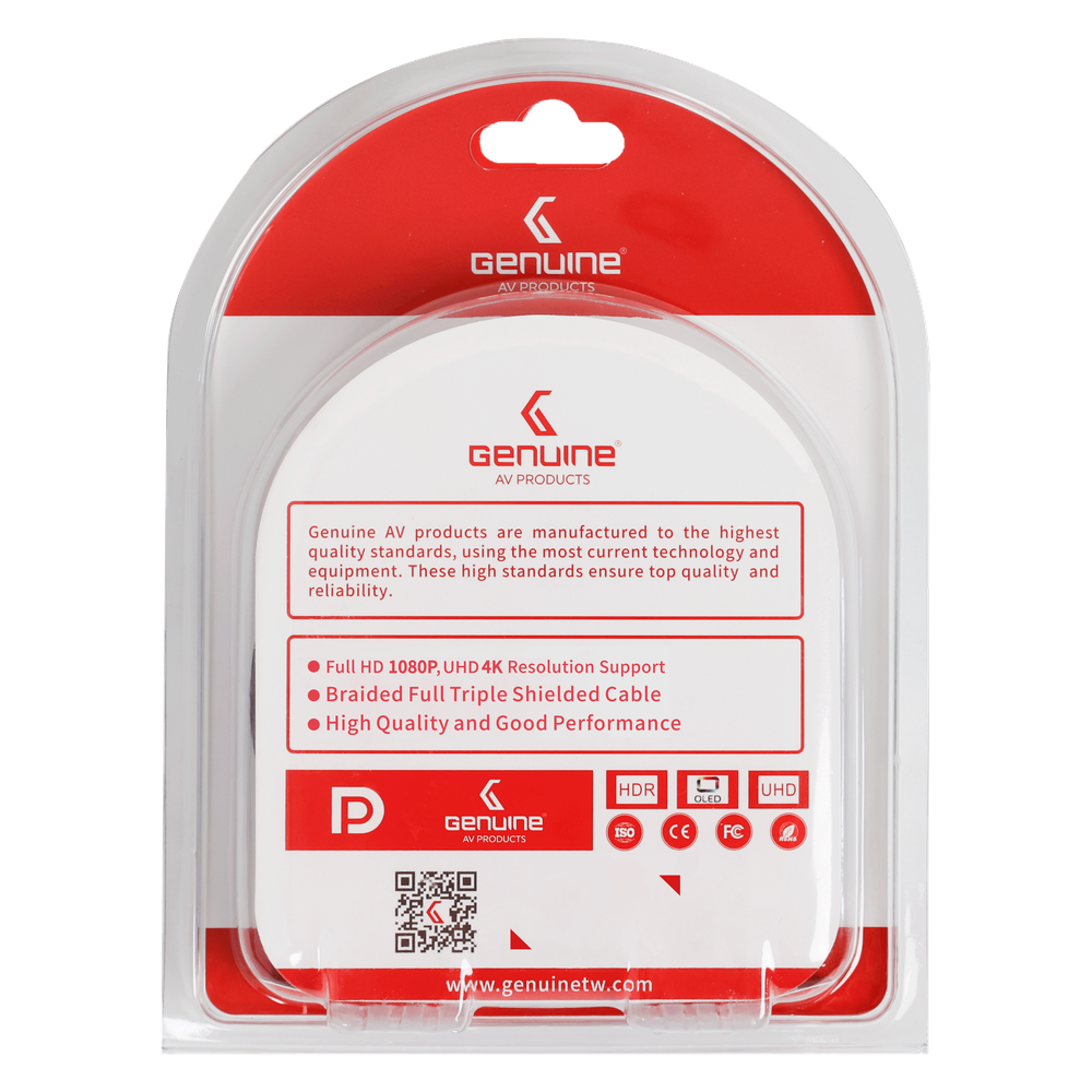 Genuine DP To DP AOC Fiber Optic Cable, Version 1.2, Cable Length 20M, Supports 4K@60Hz, 1 Year Warranty | GN-DPFO20M