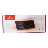 Genuine Full-Size USB Keyboard Arabic & English, Low Profile Design, 113 Keys with 9 Multimedia Keys, Spill-Resistant With Laser Marking, Durable up to 10 Million Keystrokes, Black, 1 Year Warranty | GN-K4221