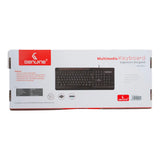 Genuine Full-Size USB Keyboard Arabic & English, Low Profile Design, 113 Keys with 9 Multimedia Keys, Spill-Resistant With Laser Marking, Durable up to 10 Million Keystrokes, Black, 1 Year Warranty | GN-K4221