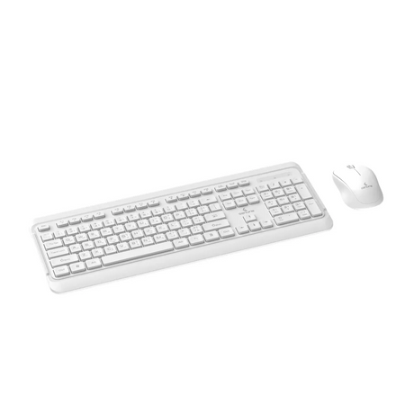 Genuine GN-KM232W Wireless English & Arabic Keyboard & Mouse Combo, Full-Size Slim Keyboard with Removable Keycaps, Power Saving Function, Low Power Indicator, 1000 DPI Optical Mouse with Ergonomic Design, White, 1 Year Warranty | GN-KM232W