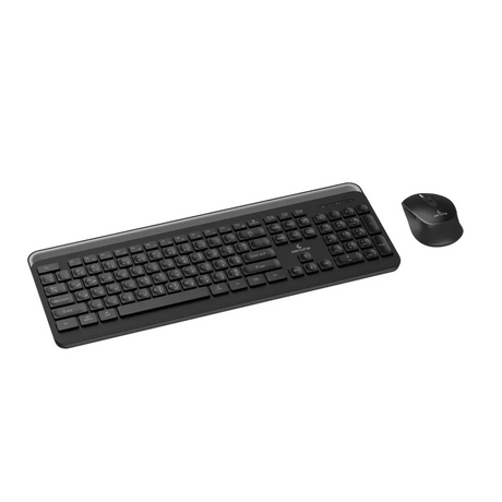 Genuine GN-KM232WBT Wireless & Bluetooth English & Arabic Keyboard & Mouse Combo, Dual Mode (2.4G + Bluetooth), FN Multimedia Keys, Ergonomic Design, 6-Button Mouse with DPI-1600, Black, 1 Year Warranty | GN-KM232WBT