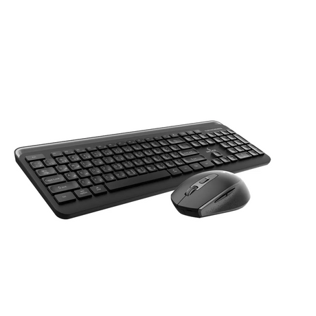 Genuine GN-KM232WBT Wireless & Bluetooth English & Arabic Keyboard & Mouse Combo, Dual Mode (2.4G + Bluetooth), FN Multimedia Keys, Ergonomic Design, 6-Button Mouse with DPI-1600, Black, 1 Year Warranty | GN-KM232WBT