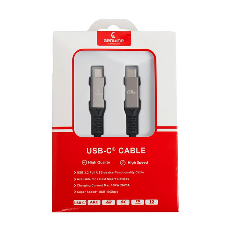 Оригинальный кабель USB 3.2 Gen2, длина кабеля 1,5 м, мощность 100 Вт, скорость передачи данных 10 Гбит/с, алюминиевый серый, гарантия 1 год | GN-USBC1.5M-AL