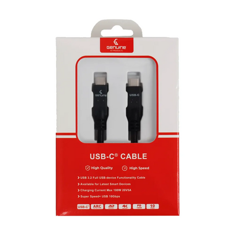 Оригинальный кабель USB 3.2 Gen2, длина 1,5 м, мощность 100 Вт, скорость передачи данных 10 Гбит/с, черный, гарантия 1 год | GN-USBC1.5M-BK