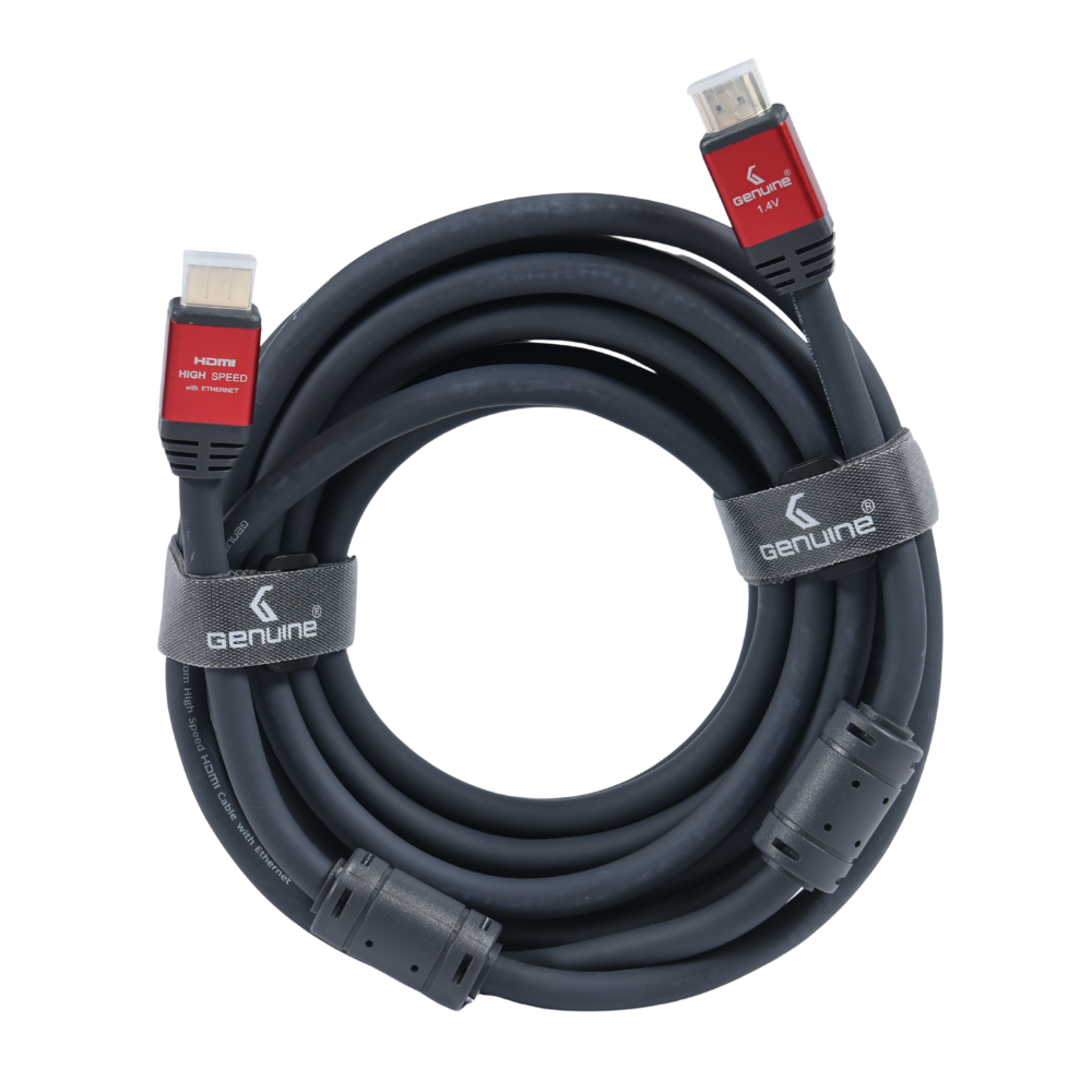 Genuine HDMI To HDMI Cable, Version 1.4, Supports 1080p, Cable Length 10M, 2 x Ferrite Cores, 1 Year Warranty | GNHD10M14V