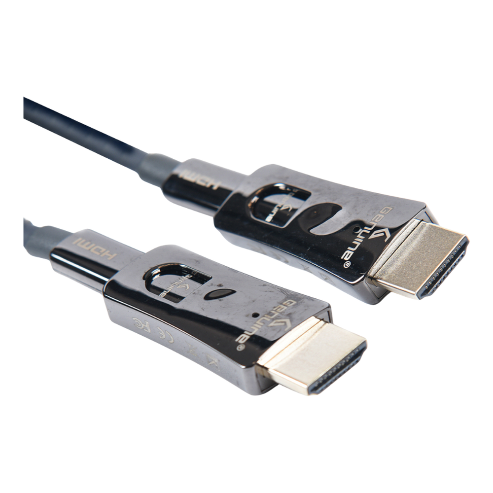 Genuine HDMI to HDMI Fiber Optic Cable, 200M Length, 4K @ 60Hz (2.0V), Zinc Alloy Case, 5.0mm OD, PVC Jacket, 1 Year Warranty | GNHDFO200M2V