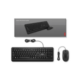 Lenovo 160 Wired Keyboard & Mouse Combo, 100% Keyboard Layout, 1600 DPI Optical Tracking Mouse Sensor, 2-way Mouse Scroll, Black, 1 Year Warranty | GX31L52655