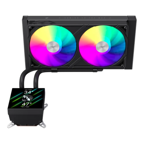 Gamemax-Glacier-240-Black-LCD-AIO-Liquid-CPU-Cooler-GLACIER240-B
