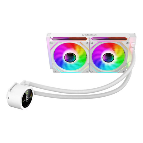 Gamemax-Iceberg-240-Digital-White-AIO-Liquid-CPU-Cooler-ICEBERG240-W