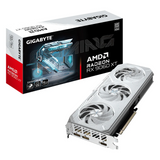 Gigabyte AMD Radeon RX 9060 XT GAMING OC ICE Graphics Card, GDDR6 16GB 128-bit Memory, DisplayPort 2.1a & HDMI 2.1b, PCI Express 5.0, Up to 3320 MHz Boost Clock, 20 Gbps Memory Clock, WINDFORCE Cooling System, White, 1 Year Warranty | GV-906XGAMING-OC-ICE
