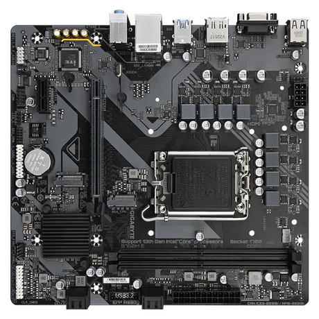 Gigabyte B760M E Motherboard, LGA1700 Socket, mATX Form Factor, DDR5 Ram, PCIe 4.0, HDMI, DisplayPort, D-Sub, Realtek GbE Ethernet, 1 Year Warranty | B760M-E