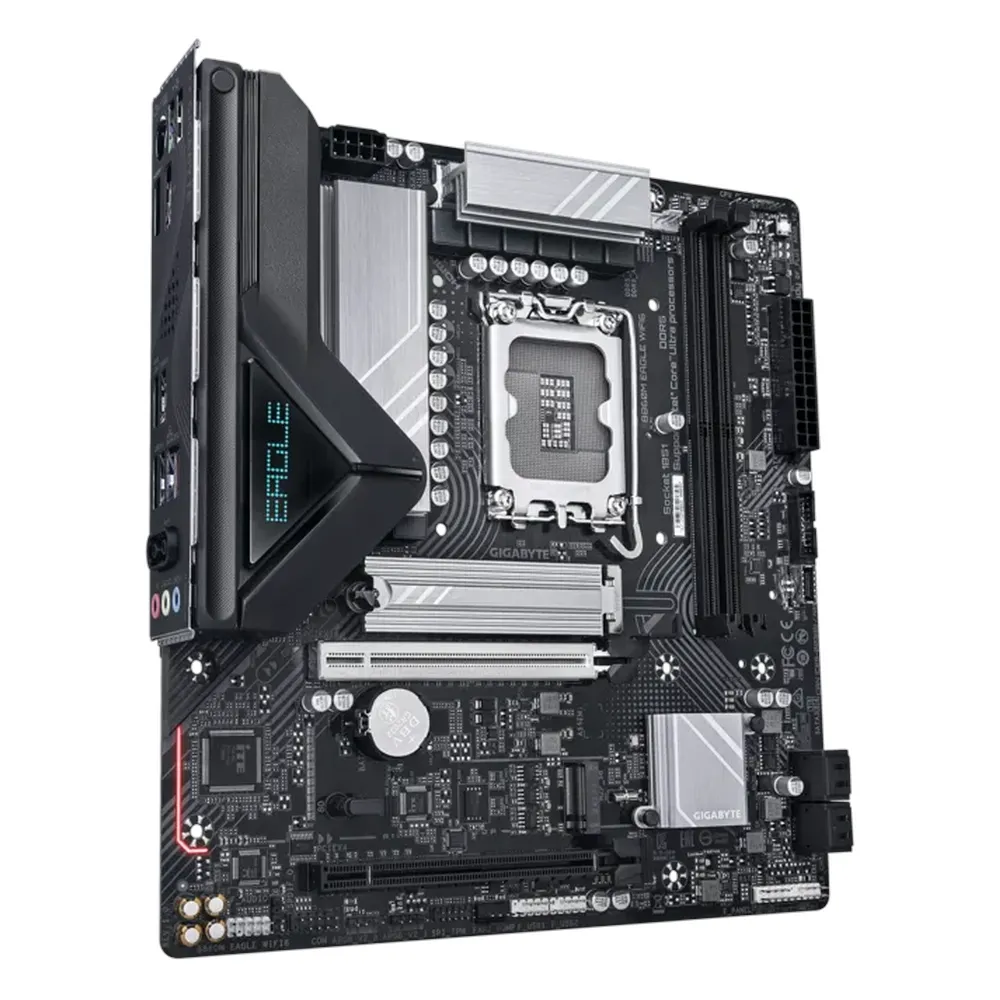 Gigabyte B860M EAGLE WIFI6 Motherboard, LGA1851 Socket, mATX Form Factor, DDR5 Ram, PCIe 5.0, Wi-Fi 6, Bluetooth v5.3, HDMI, DisplayPort, Realtek 2.5Gb Ethernet, 1 Year Warranty | B860M-EAGLE-WIFI6