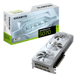 Gigabyte EAGLE OC ICE GeForce RTX 5070 Small Form Factor Graphics Card, GDDR7 12GB 192-bit Memory, HDMI 2.1b & DP 2.1b Outputs, PCI Express 5.0, 2587 MHz Core Clock, 28 Gbps Memory Clock, Triple Windforce Hawk Fans, White, 1 Year Warranty |