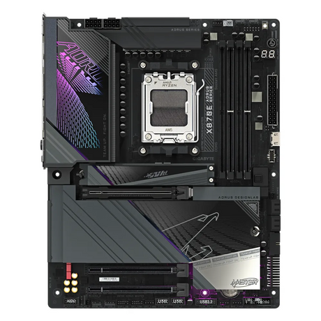 Gigabyte X870E AORUS MASTER Motherboard, Socket AM5, ATX Form Factor, DDR5 Ram, PCIe 5.0, Wi-Fi 7, Bluetooth v5.4, HDMI, Dual USB4 Type-C, Realtek 5Gb Ethernet, 1 Year Warranty | X870E-AORUS-MASTER