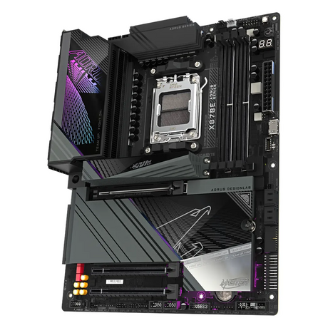 Gigabyte X870E AORUS MASTER Motherboard, Socket AM5, ATX Form Factor, DDR5 Ram, PCIe 5.0, Wi-Fi 7, Bluetooth v5.4, HDMI, Dual USB4 Type-C, Realtek 5Gb Ethernet, 1 Year Warranty | X870E-AORUS-MASTER