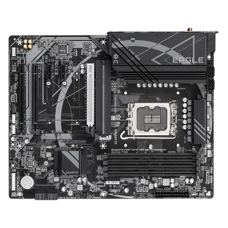 Gigabyte Z790 EAGLE AX Motherboard, LGA1700 Socket, ATX Form Factor, DDR5 Ram, PCIe 5.0, Wi-Fi 6E, Bluetooth v5.3, HDMI, DisplayPort, Realtek 2.5Gb Ethernet, USB 3.2 Gen 2 Type-C, 1 Year Warranty | Z790-EAGLE-AX